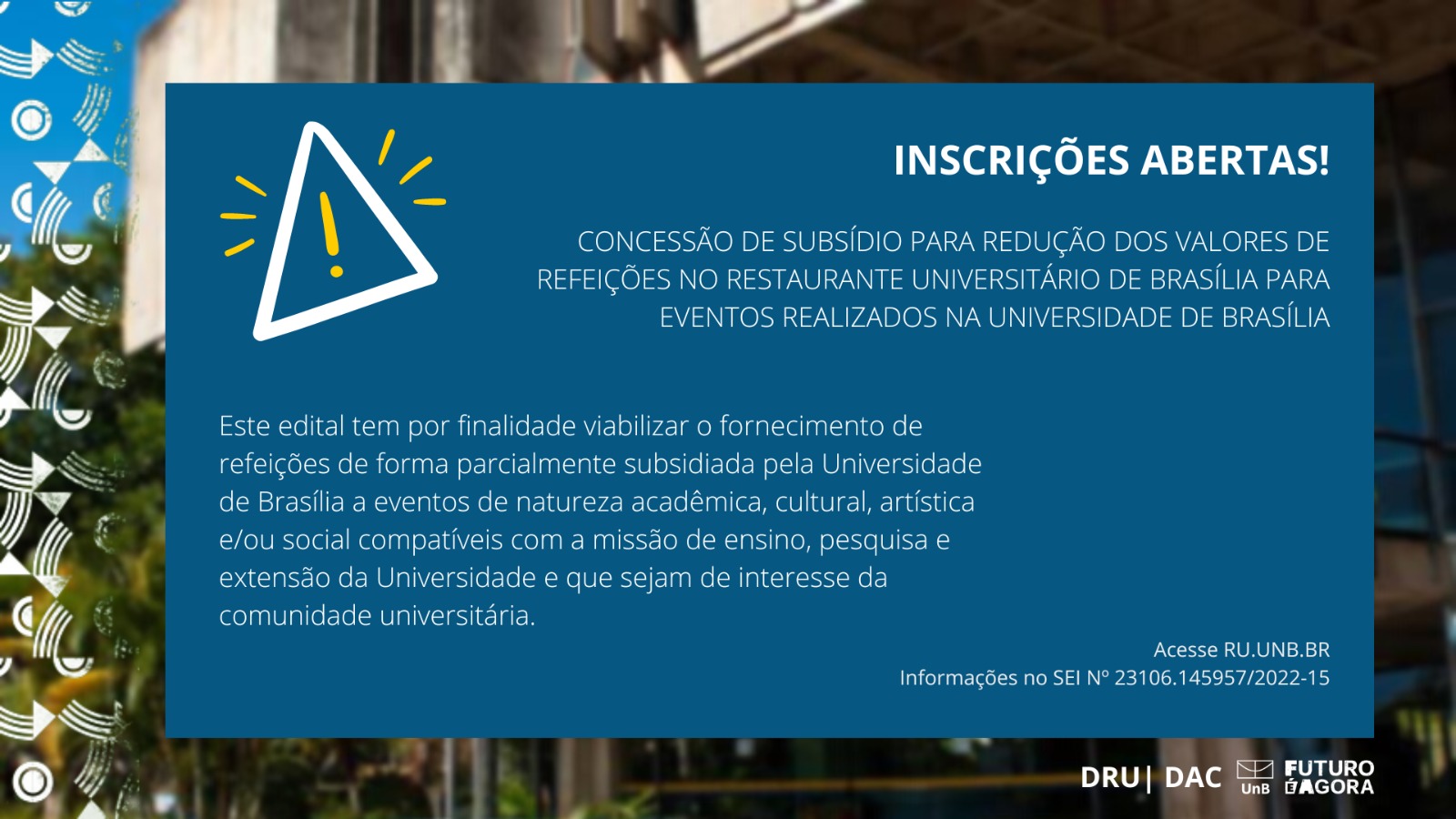 Notícias, RU – Restaurante Universitário